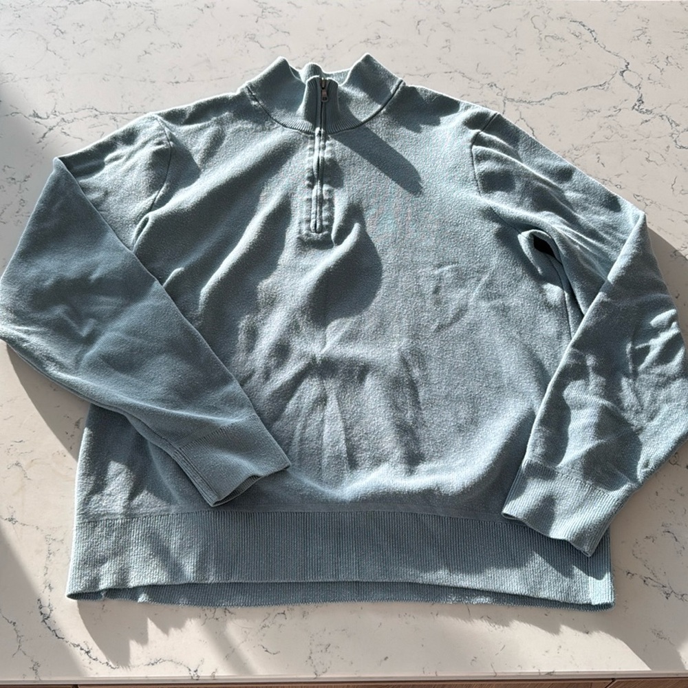 Uniqlo Teal Quarter Zip Sweater